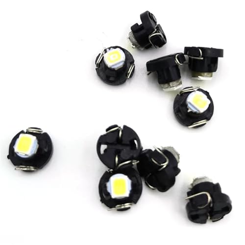 100pcs T3 COB 1 SMD F8 12V Dashboard Light LED Bulbs Warning Indicator Interior Lights for Car Vehicle Instrument Lamps White red(Blue)