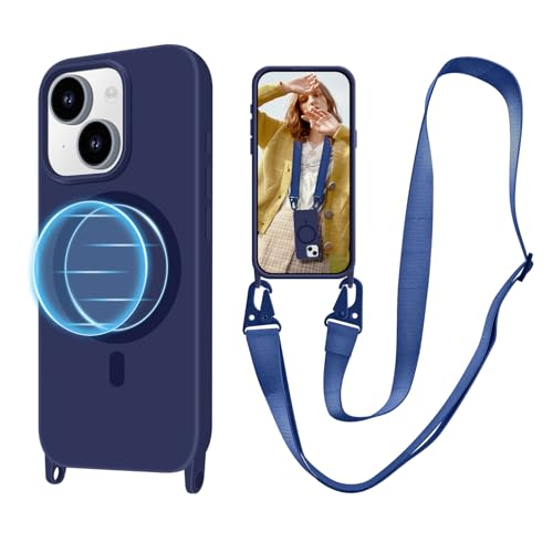 VooDirop iPhone 15 Plus�p �P�[�X �������[�h�t�� [MagSafe�Ή�] �N���X�{�f�B �g�ѓd�b�P�[�X �l�b�N�X�g���b�v�t�� ���߉\ ���C�g�ѓd�b�P�[�X iPhone 15 Plus 6.7�C���`�p �u���[
