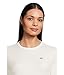 Lacoste Women's Long Sleeved Ribbed Cotton T-Shirt, Flour, 10