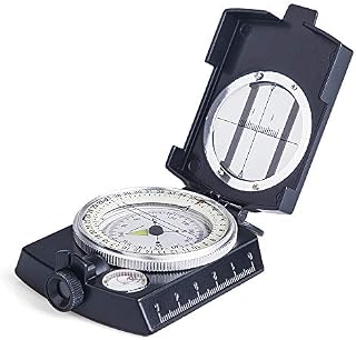 COSTIN Multifunctional Compass, Metal Military Waterproof High Accuracy Compass with Map Measurer, Distance