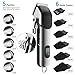 PKBD Hair Clippers Cordless, USB Rechargeable Beard Trimmer Men Professional with Adjustable Ceramic Blades, LED Display, 22 Accessories, Electric T-Blade Hair Trimmer for Men with Gift Box
