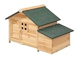 Vente-unique - Poulailler en Bois avec pondoir - 2 Poules - L. 106 x P. 64 x H.71 cm - Naturel- ANSER