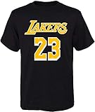 NBA Kids Youth Team Color Alternate Game Time Name and Number Player T-Shirt (8, Lebron James Los...