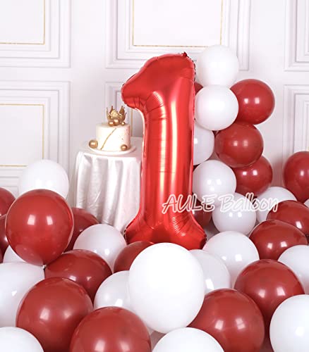 Aule 40 Inch Big Red 1 Balloon Number Large Foil Helium Number Balloons 0-9 Jumbo Giant Happy 1St Birthday Party Decorations For Boy Or Girl Huge Mylar Anniversary Party Supplies #TOP1