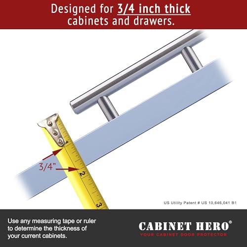 Image of Cabinet Hero Slimline Cabinet Edge Protector - Prevents Chipping, Wear, Discoloration - Drawer Edge Guard, Bumper for Drawer - Easy Slip-On Installation - 3 /4 inch Thick, 36 inch Length, Black, Pack of 4