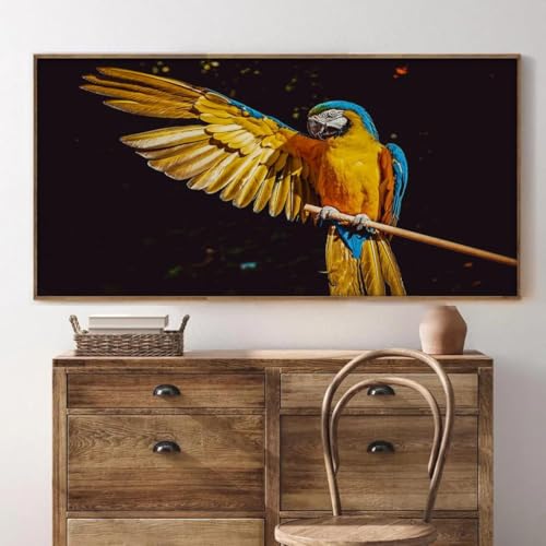 Affiche oiseau tropical pour salon : une décoration murale exotique et colorée format 50x100 cm