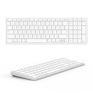 Teclado Bluetooth sem fio para Apple Mac OS – layout QWERTY dos EUA, teclas de tesoura, digitação precisa, bateria recarregável, tempo de funcionamento extralongo, compatível com iMac/MacBook Pro/Mac