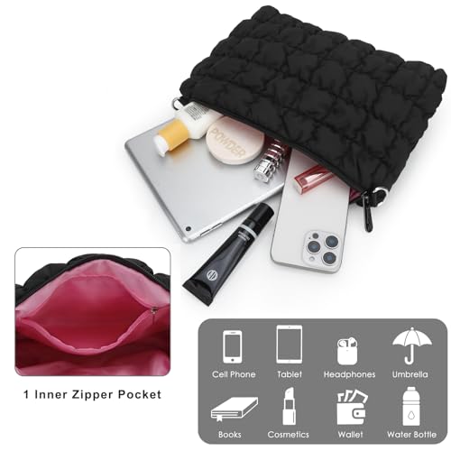 E-Tree Quilted Crossbody Bags for Women Men, Puffer Handbag Purse with Shoulder Strap3