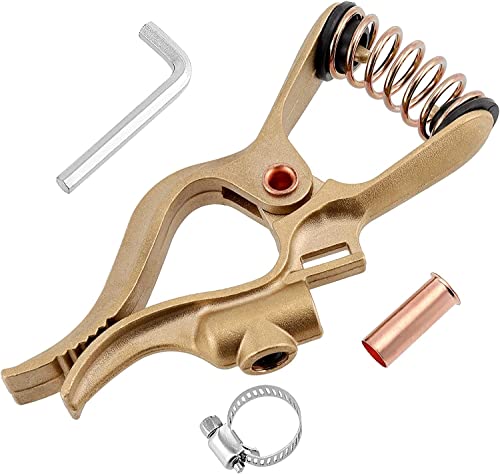 TAIJEUK T-förmige Schweißermasseklemme, 300 Ampere Schweißermasse, Messing Cover