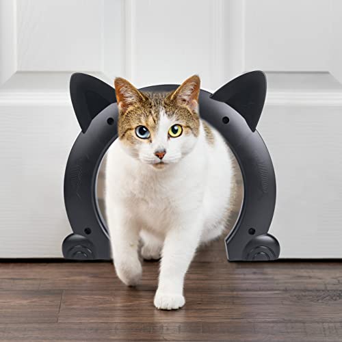 Miyabing Cat Door Interior Door, Pet Door Gate Hole Pass Through For Dogs Kitty Kittens, Easy To Install (Black) #TOP5