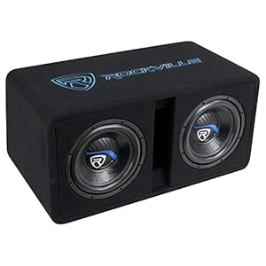 Rockville DV10K52 Dual 10″ K5 2400w Car Subwoofers+Vented Sub Enclosure Box/2Ohm, Black