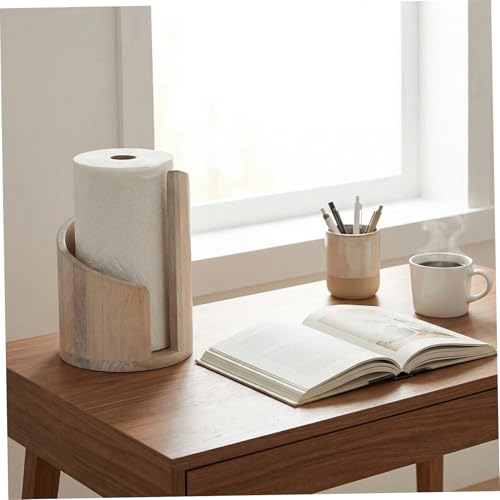 Soporte para toallas de papel de madera con base de fácil acceso de 10x6.5 pulgadas 5