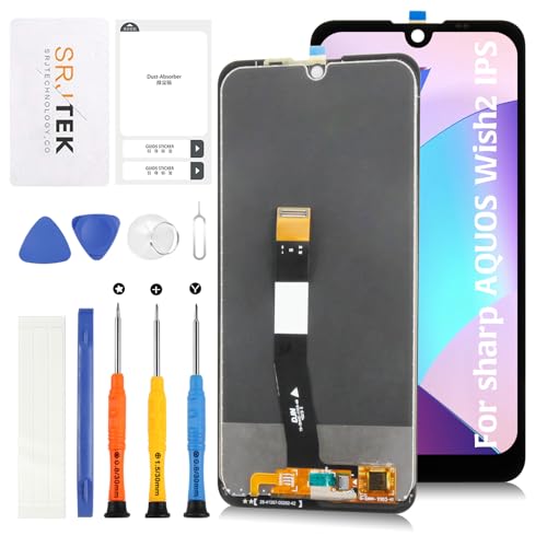 SRJTEK For Sharp AQUOS Wish2 �t���p�l�� �V���[�v �A�N�I�X Wish SH-51C SHG08 A204SH ��ʌ����C���p �^�b�`�p�l���Z�b�g 5.7�C���` LCD�f�B�X�v���C�^�b�`�X�N���[�� �f�W�^�C�U�[ +�C���c�[���L�b