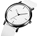 BESTKANG Unisex Wrist Watches Fashion Simple Analog Quartz Wrist Watches Silicone Strap Waterproof Watch Women Men Watches (White)