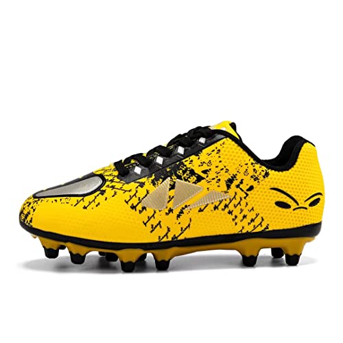 Tolln Boys Girls Football Shoes Kids Soccer Cleats-Kids22033-Yellow-38 #TOP4