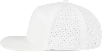 BOTVELA Men Flat Brim Snapback Adjustable Performance Hat Laser Perforated Baseball Cap