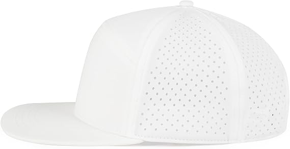 BOTVELA Men Flat Brim Snapback Adjustable Performance Hat Laser Perforated Baseball Cap
