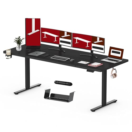SANODESK Q1 Bureau Assis Debout Électrique 200x80 cm Bureau Debout Réglable en Hauteur, Panneau...