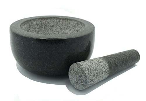 Kota Japan Large Black Granite Mortar & Pestle Natural Stone Grinder For Spices, Seasonings, Pastes, Pestos And Guacamole #TOP1