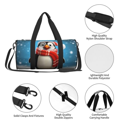 Travel Duffle Bag Weekender Bags For Men Women With Shoe Compartment Large Capacity Weekender Overnight Bag Christmas Funny Penguin Carry On Tote Bags Sport Gym Bag For Travel Yoga4