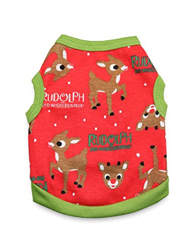 Droolingdog Dog Christmas Shirt Rudolph Reindeer Pattern Puppy Tshirt For Small Dogs, Small #TOP17