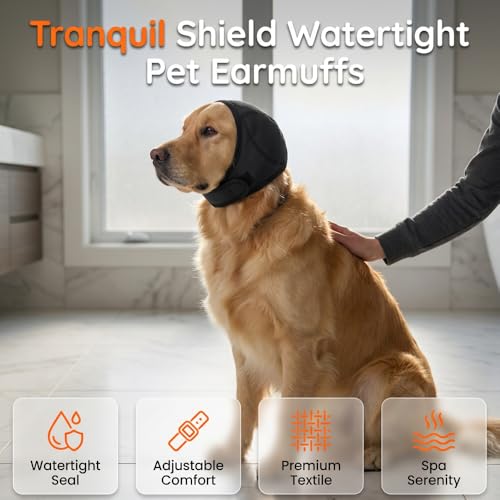 Image of Noise Cancelling Ear Wrap, Dog Ear Muffs Noise Protection Comfortable Quiet Dogs Ear Muffs, Available Silent Elastic Calming Dog Ear Cover for Grooming, Bathing, Swimming (Small)