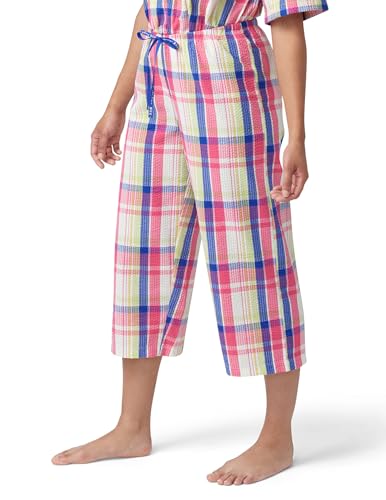 Image of HUE Women's Summer Vacation Pajama Separates, Soft, Whimsical Print Pjs with Tropical Beach Themes, Flip Flops, Cocktails
