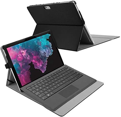 Fintie Case Compatible with Microsoft Surface Pro 7 Plus / Pro7 / Pro 6 / Pro 5 / Pro 4 / Pro 3 - Multiple Angle Viewing Portfolio Business Cover, Compatible with Type Cover Keyboard, Black