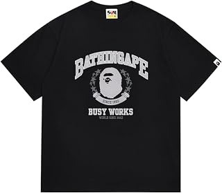 B_APE風 フローラルTシャツ 綿100% 吸汗速乾 ユニセックス Black SC169