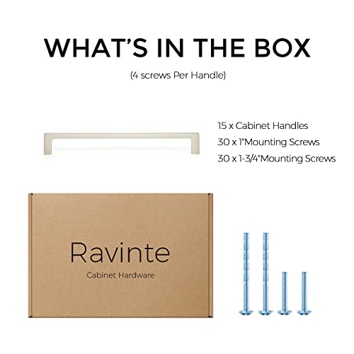 Image of Ravinte Brushed Nickel Cabinet Handles Square Pulls, 7-1 /2 Inch, 15 Pack