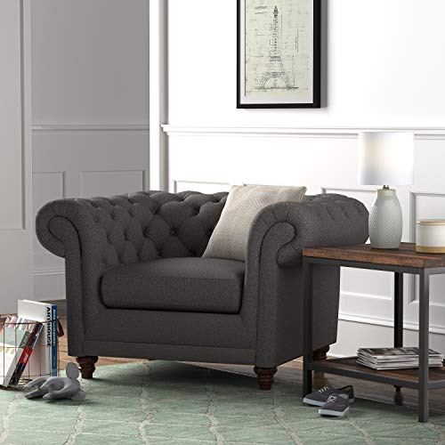 Amazon Brand – Stone & Beam Bradbury Chesterfield Classic Chair, 50"W, Pepper #TOP1