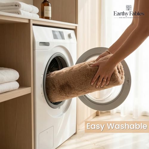 Image of Earthy Fables Feather Microfiber Rug /Mat, Thick, Quick Dry, Anti-Skid, Non-Slip, Machine Washable Floor Rug, Door Mat for Kitchen, Bedroom, Living Room, 60 x 40 cm - Beige