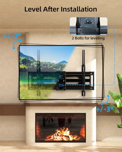 HOME VISION Full Motion Long Arm TV Wall Mount Bracket, Fits 75, 80, 85, 86, 98, 100 inch Flat or Curved TVs Up to 800x600 VESA & 165LBS, TV Mount with Full Motion, Swivel, Tilt, Extension, Heavy Duty