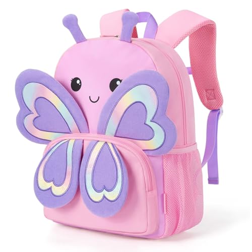 mommore Kids Backpack Preschool Kindergarten Backpack for Girls 4-6 Butterfly