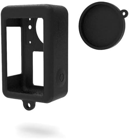 2in1 Silicone Case Protection Cover Scratch-Proof Bump-Proof for DJI OSMO Action 3 Action 4 Sports Camera Accessories(Black Color)
