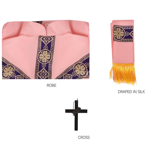 Casulla de misa católica con estola y collarín para sacerdotes 6