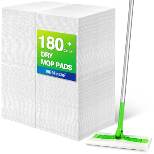 UNIMADE Dry Sweeping Cloths, 180 Count Mop Refill Compatible with Swiffer Sweeper - Disposable Duster Refills Mops for Cleaning Hardwood Floor Dust