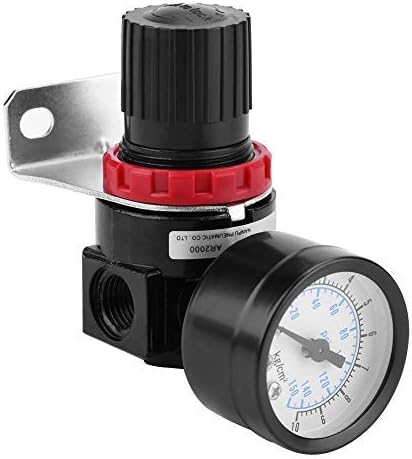 Haofy Air Pressure Regulator, G1/4 Pneumatic Regulator Adjustable Air Pressure Compressor Control Valve Gauge with Bracket