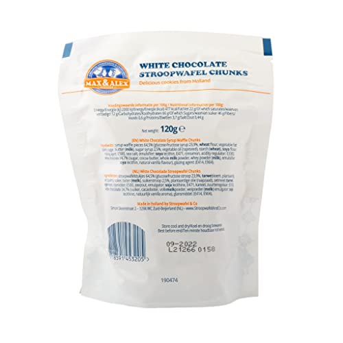 Max & Alex Stroopwafelchunks - Stroopwafelstukjes Witte Chocolade - 120 gram - Image 3