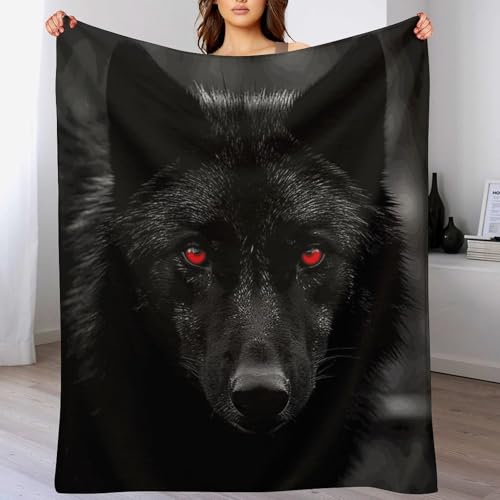 Couverture loup imprimé en flanelle de qualité supérieure jeté de lit chic - 5