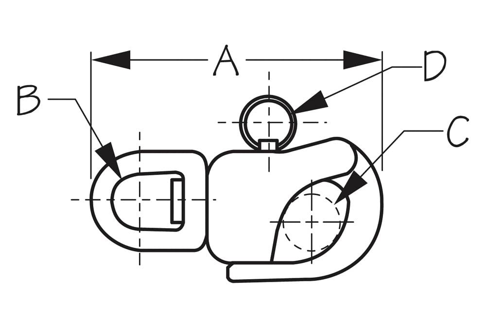 Sea-Dog Line Swivel Snap Shackle, s.s. swivel snap shackle 2-11/16in