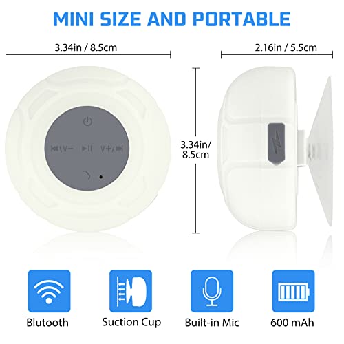 Enceinte de douche Bluetooth portable résistante à l'eau pour se détendre - 4