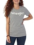 Wrangler Womens Short Sleeve Fitted Graphic T-Shirt T Shirt, Heather Grey, Large US
