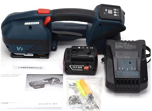 Elektryczna maszyna do spinania, narzędzie do spinania, elektryczny napinacz paska do plastikowych pasków, bateria 4000 mAh, ekran LCD, narzędzie do belowania taśmy