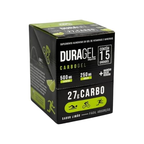 Gel Carboidrato Duragel Alquimia da Saude Sabor Limão 15 Sachês - 27g de Carbo