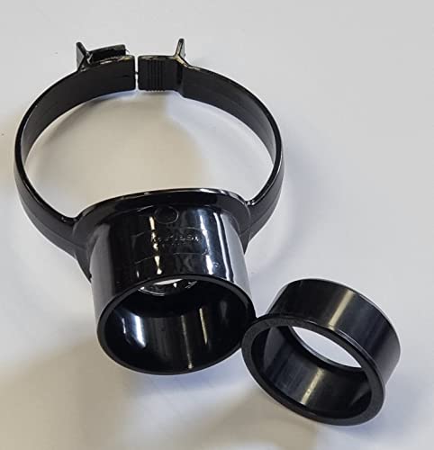 Image of Floplast Soil Pipe Black Strap Boss with 50mm Solvent Boss Adapter