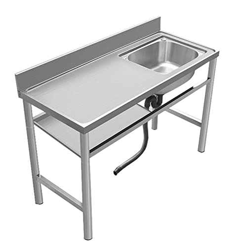 Évier de cuisine pour jardin et barbecue en acier inoxydable avec grand égouttoir pratique