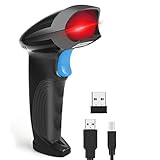 Barcode Scanner Wireless & Wired Handheld, Turimon Rechargeable Barcode Reader Scanner, USB Quick Laser Barcode Scanner Gun for Library Book, Warehouse Inventory, Store Price Tag