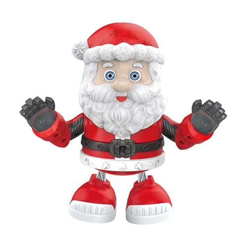MIXEL Electric Dancing Santa Claus Toy, Musical Light-Up Christmas Robot with Sound, Moves & LED Effects, Party Decoration, Xmas Entertainment.