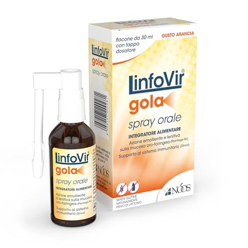 Nóos - Linfovir® Gola: Spray Orale Emolliente e Lenitivo a Base di Resveratrolo - Flacone da 30 ml - Utile in Caso di Secchezza ed Irritazione della Mucosa Orale